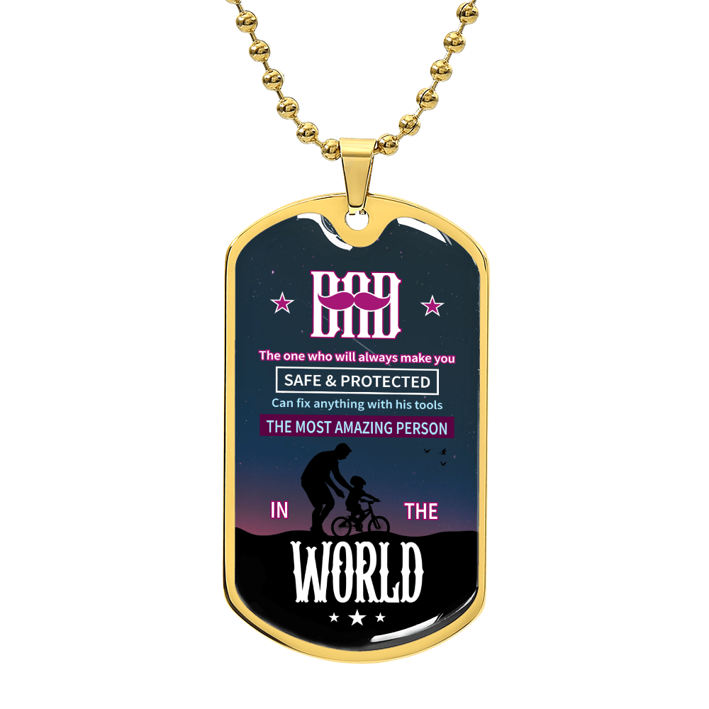Dad Luxury Graphic Dog Tag Necklace - Beauty Belliss